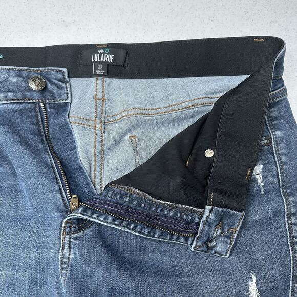 Lularoe Shorts Womens 32 US 14 Skinny Bermuda Cut Off Blue Denim Tummy Panel - Picture 7 of 10